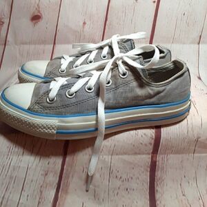 Converse All Stars Low Top Gray Canvas Sneakers w/Sheep Pop Art Tongue sz.6M